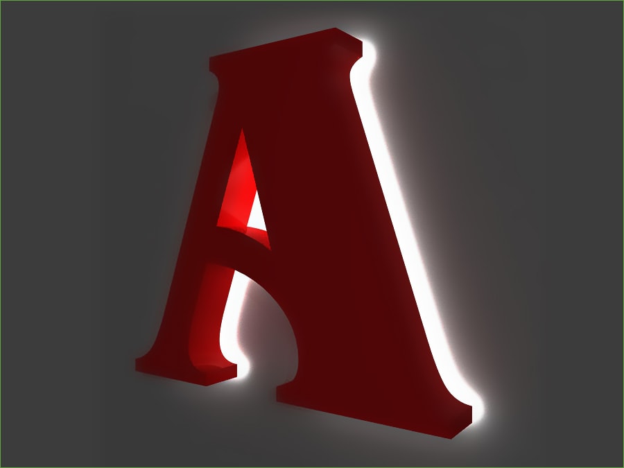 Объемные вывеска с контражурной подсветкой