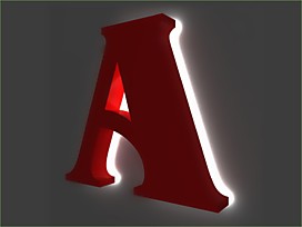 Объемные вывеска с контражурной подсветкой